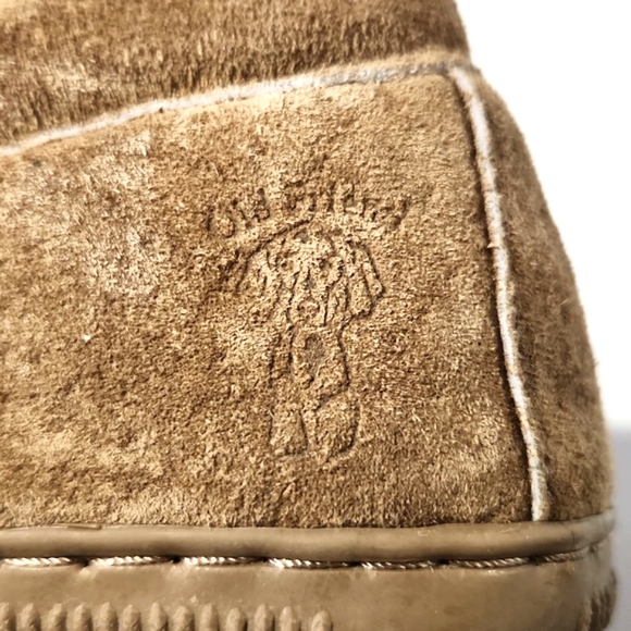 Old Friend Gemuine Suede & Sheepskin Chestnut Moccasin Slipper Size 10 LIKE NEW! - Picture 9 of 13